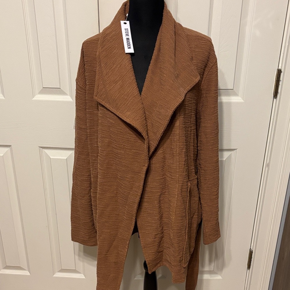 Steve Madden Textured Open Front Cardigan. - Picture 1 of 10